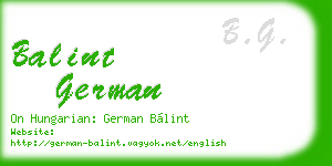 balint german business card